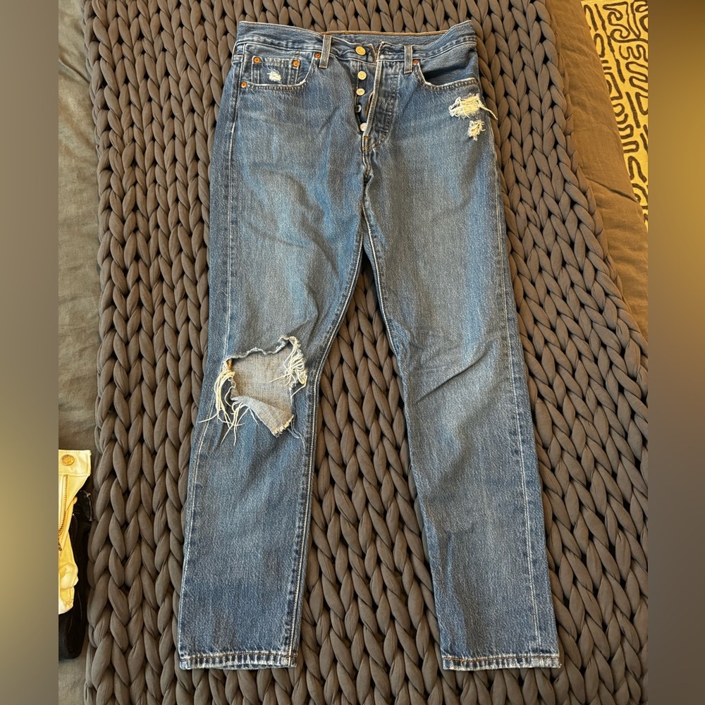 Levi’s skinny, distressed jeans